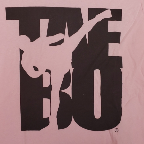 Pink Tae Bo Impact Kicking Man Text L/S shirt - Picture 2 of 4